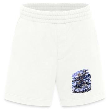 Samurai Cat Stormblade – Epische Blitz Katze - Heavyweight Shorts - made by SPREAD  - OFF WHITE - Vorne