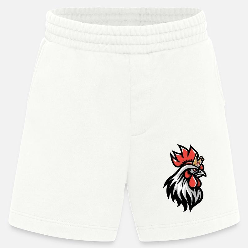 Rooster Head Crown - Heavyweight Shorts - made by SPREAD  - OFF WHITE