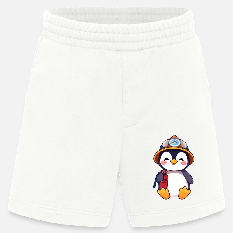 Vorbereiteter Pinguin-Brandschutz-Cartoon - Heavyweight Shorts - made by SPREAD  - OFF WHITE