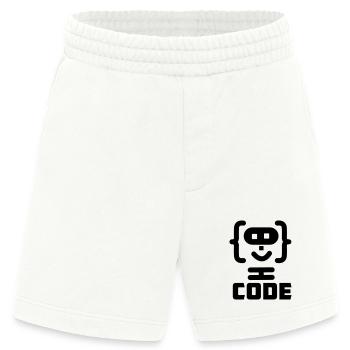 Hacker-Programmierer-Code-Logo mit Text CODE - Heavyweight Shorts - made by SPREAD  - OFF WHITE - Vorne