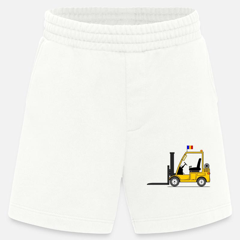Chariot élévateur Roumanie Drapeau - Short bio épais fabriqué en UE - OFF WHITE