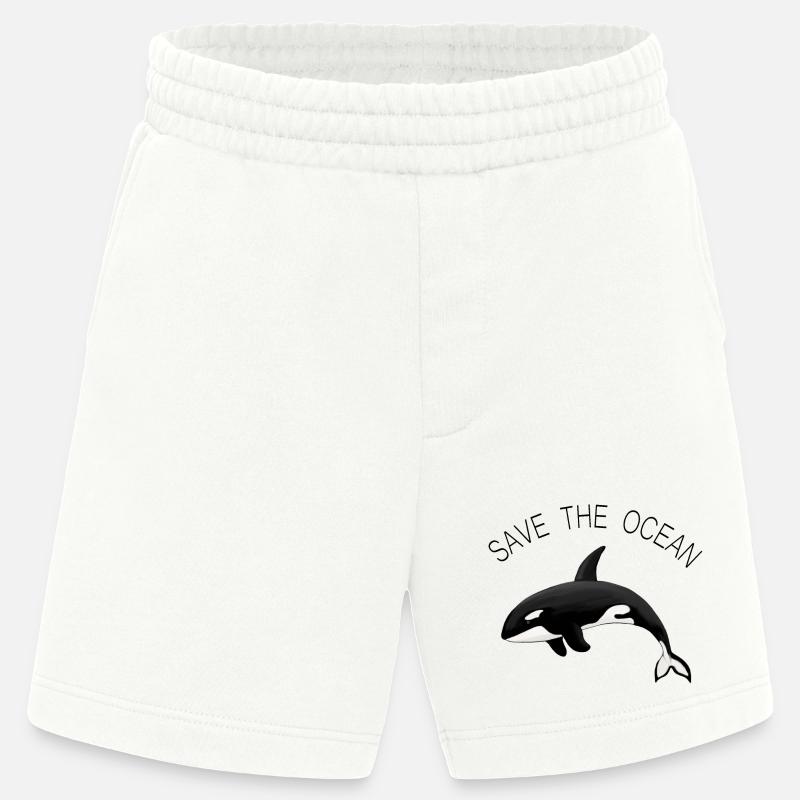Save the Ocean Orca Killerwal - Heavyweight Shorts - made by SPREAD  - OFF WHITE