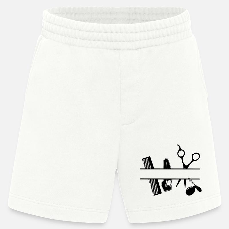 Bannière de texte d’attributs de coiffeurs - Short bio épais fabriqué en UE - OFF WHITE