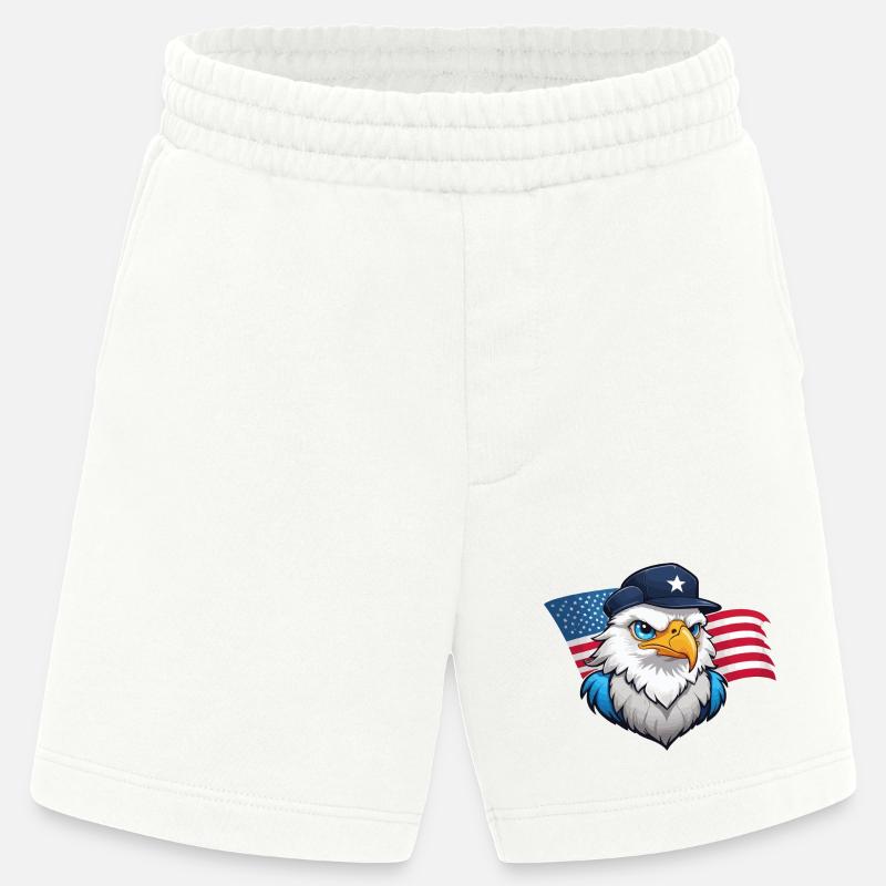 USA Eagle avec casquette d’aviateur - Short bio épais fabriqué en UE - OFF WHITE