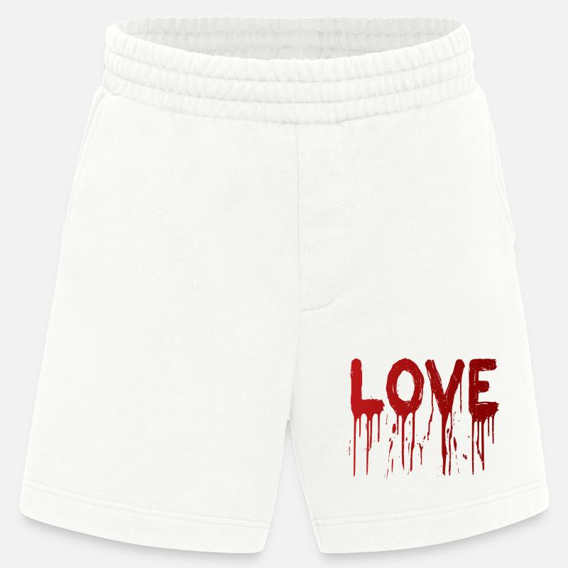 L’amour avec les gouttes d’encre - Short bio épais fabriqué en UE - OFF WHITE