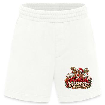 Weihnachtsmotiv Rentier gestresst Weihnachtsstress - Heavyweight Shorts - made by SPREAD  - OFF WHITE - Vorne