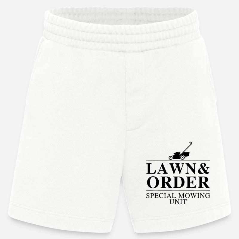 Pelouse et commande Graphique - Short bio épais fabriqué en UE - OFF WHITE