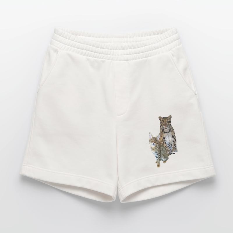 Clouded leopard and cat Heavyweight Shorts - made by SPREAD 
