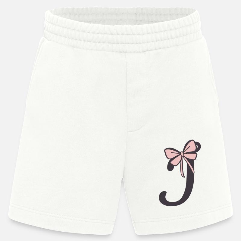 Anfangsbuchstabe i Schleifchen - Heavyweight Shorts - made by SPREAD  - OFF WHITE