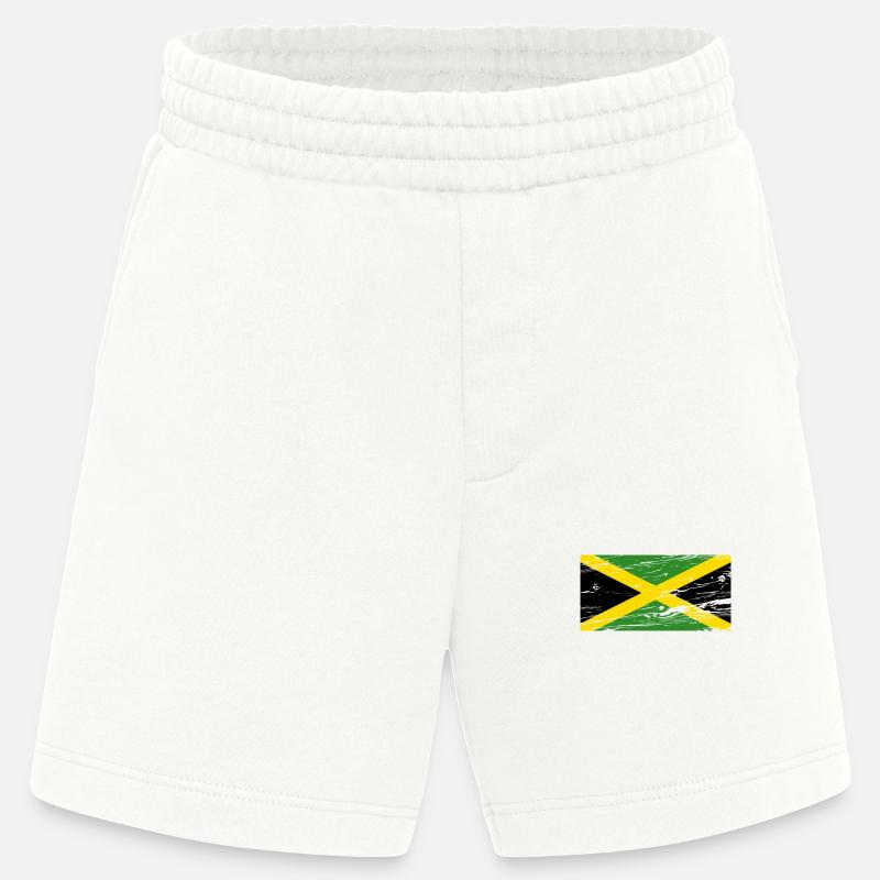 Drapeau de la Jamaïque - Short bio épais fabriqué en UE - OFF WHITE