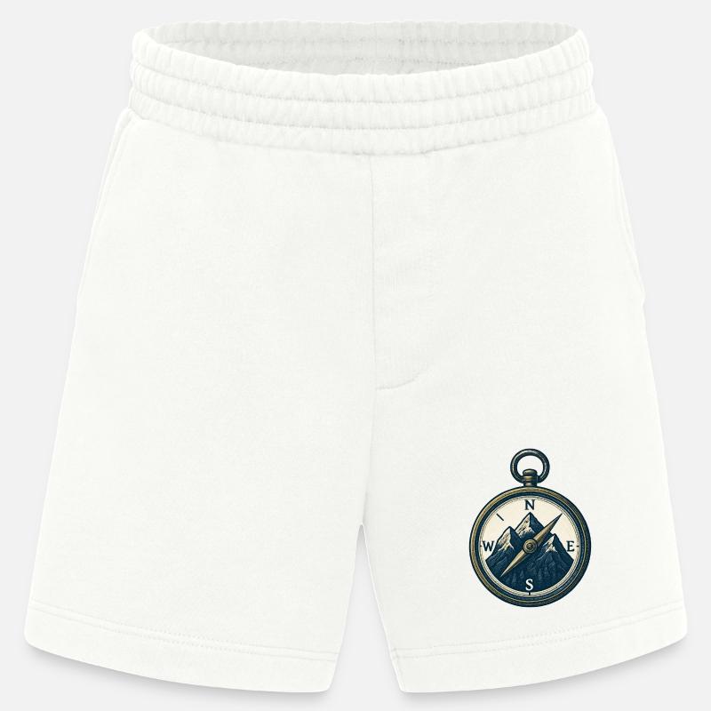 Compass Mountain Trek Azimut Wandergeschenk - Heavyweight Shorts - made by SPREAD  - OFF WHITE