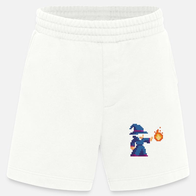 Pixel Wizard et Fire - Short bio épais fabriqué en UE - OFF WHITE
