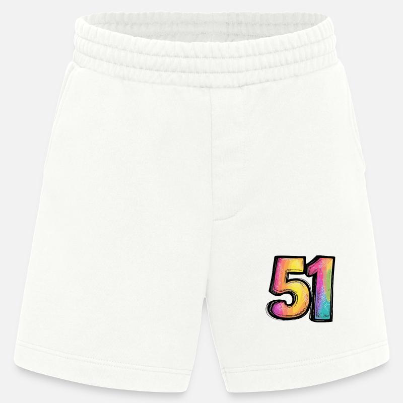 51 Symbole numérique - Short bio épais fabriqué en UE - OFF WHITE