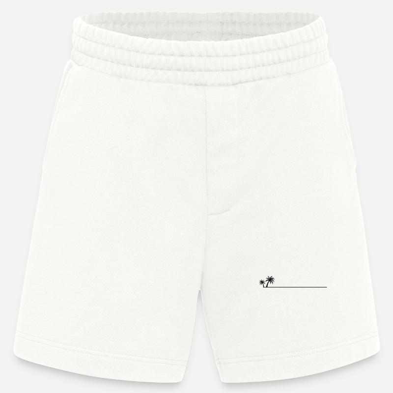 Palm tree line icon - Heavyweight Shorts - made by SPREAD  - OFF WHITE