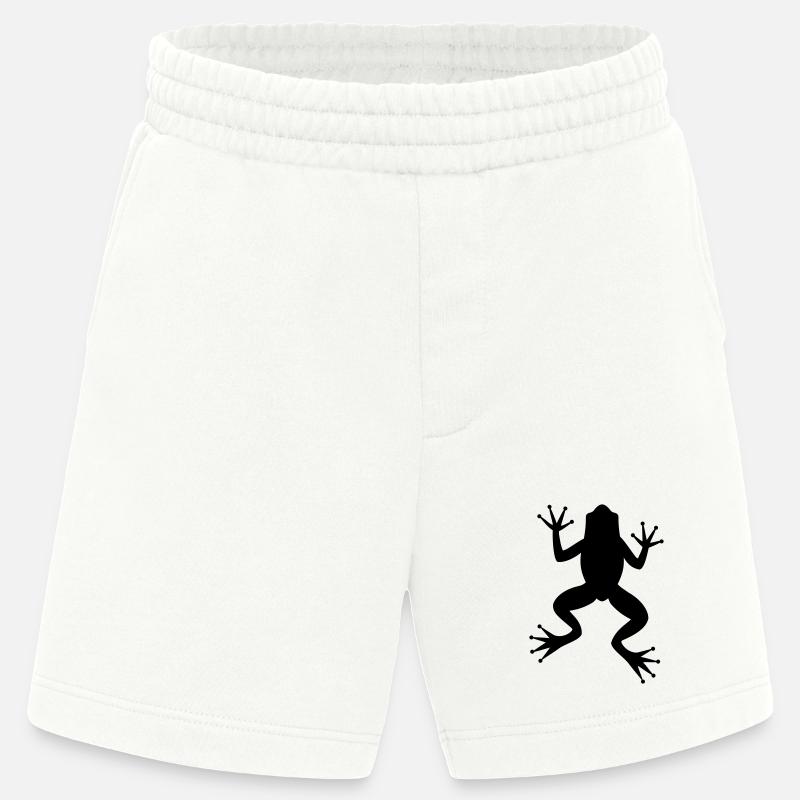 Frog toad tree frog silhouette - Heavyweight Shorts - made by SPREAD  - OFF WHITE