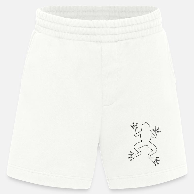 Frog toad tree frog silhouette - Heavyweight Shorts - made by SPREAD  - OFF WHITE