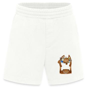 reich verzierte Trachten Lederhose Illustration - Heavyweight Shorts - made by SPREAD  - OFF WHITE - Vorne
