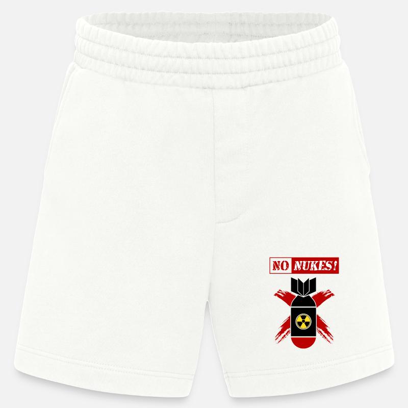 NO NUKES | Anti-nuclear weapon! - Heavyweight Shorts - made by SPREAD  - OFF WHITE