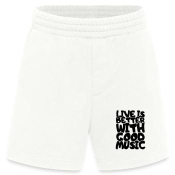La vie est meilleure avec de la bonne musique # - Short bio épais fabriqué en UE - OFF WHITE - Devant