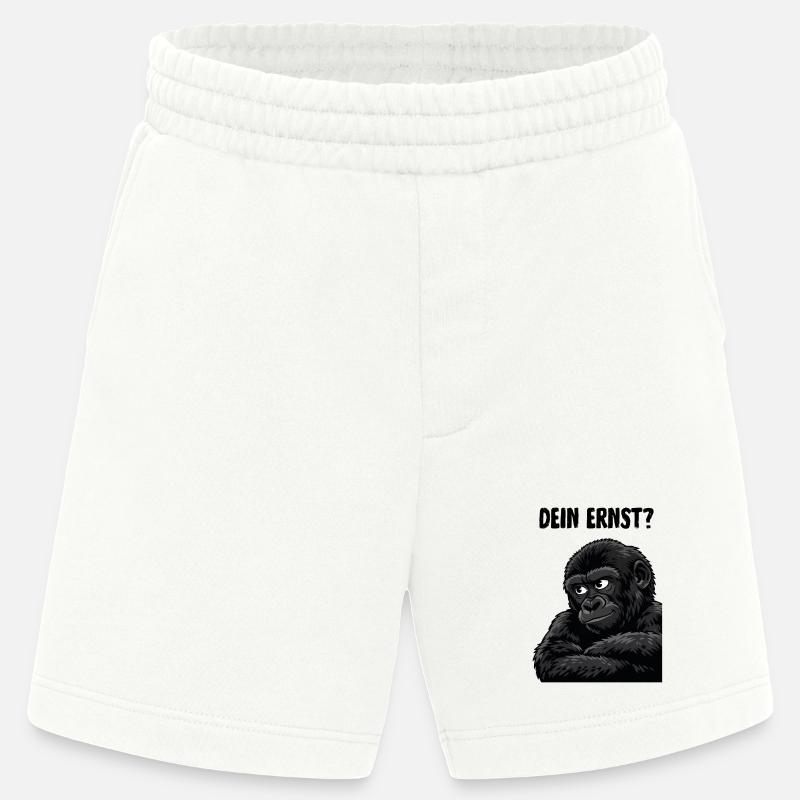 Affe mit skeptischem Blick - dein ernst? - Heavyweight Shorts - made by SPREAD  - OFF WHITE