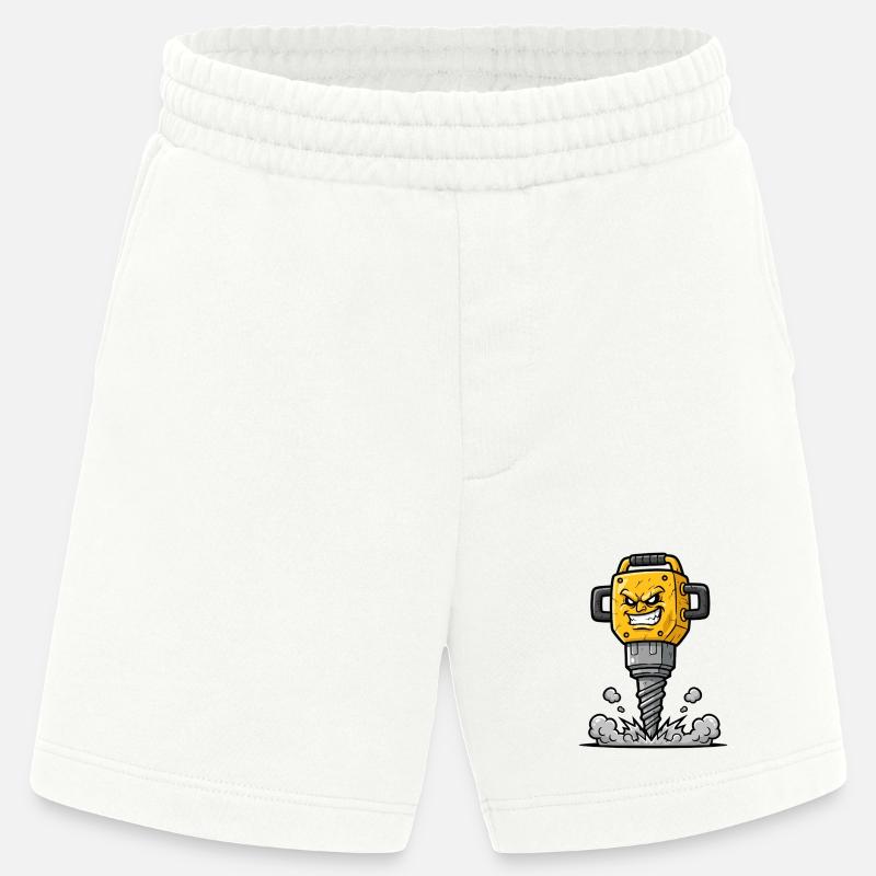 Wütender Bohrer Cartoon mit Explosion - Heavyweight Shorts - made by SPREAD  - OFF WHITE