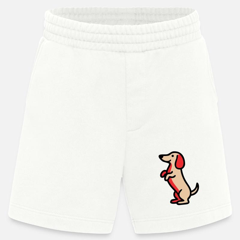 Süßer Dackel Hund Männchen Comic - Heavyweight Shorts - made by SPREAD  - OFF WHITE