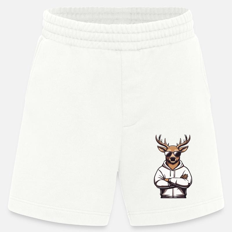 Deer Sunglasses Comic - Heavyweight Shorts - made by SPREAD  - OFF WHITE