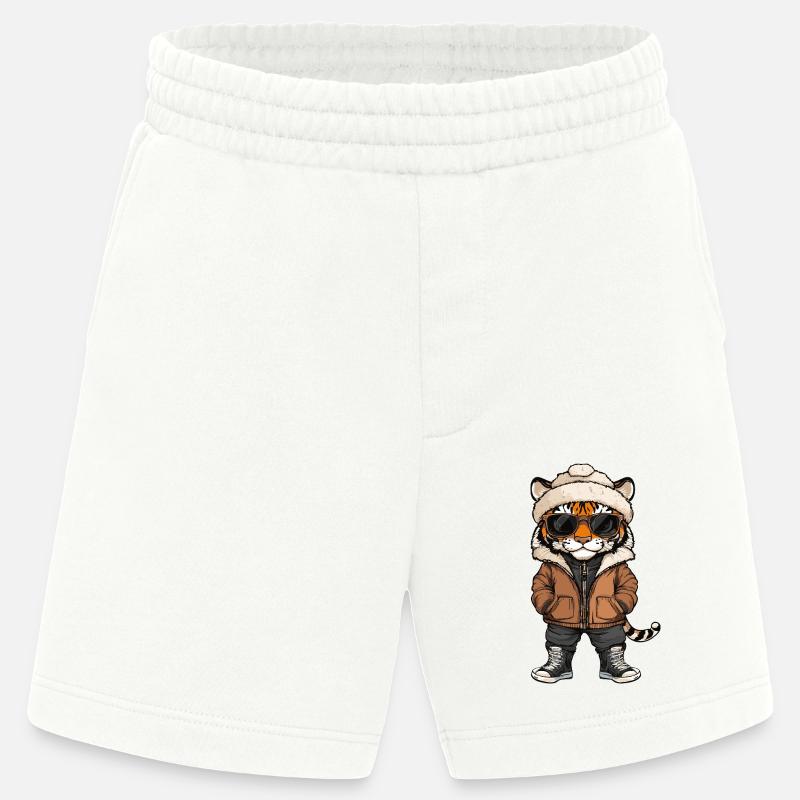 Tiger Cool Comic - Heavyweight Shorts - made by SPREAD - OFF WHITE