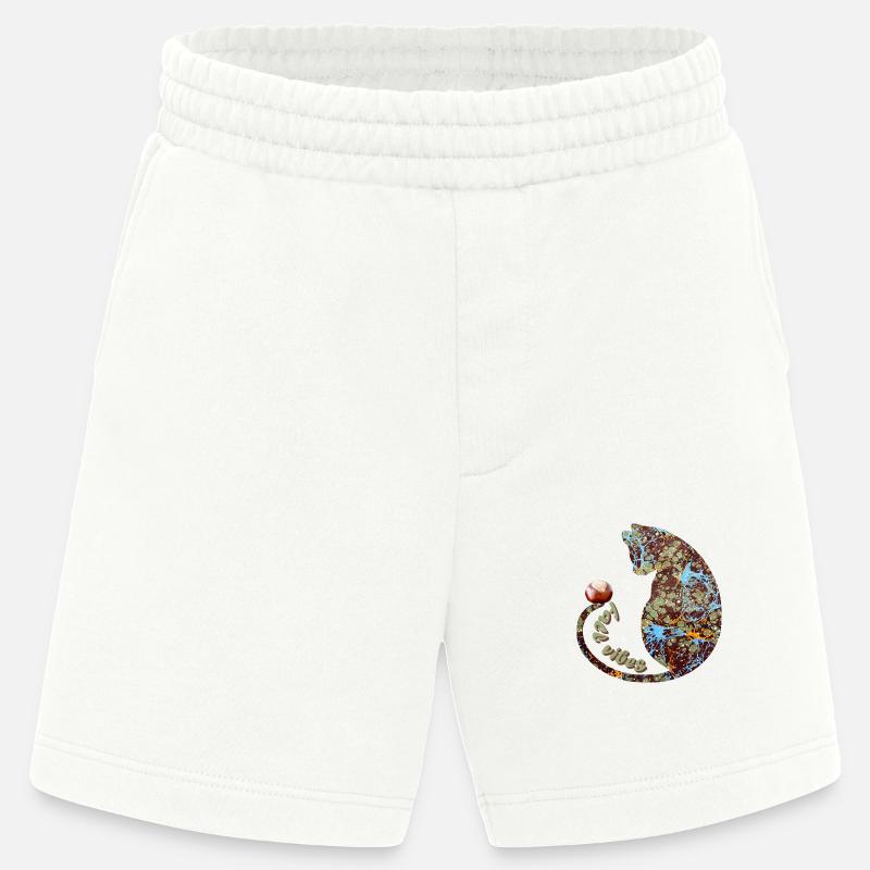 Chat avec châtaignier E 85 - Short bio épais fabriqué en UE - OFF WHITE