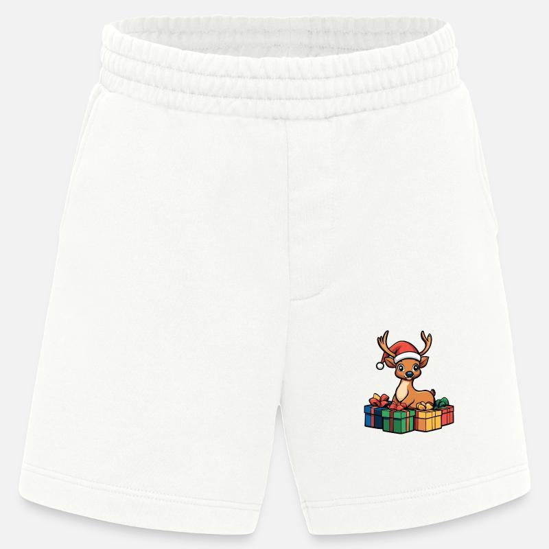 Hirsch Weihnachten Comic Geschenke - Heavyweight Shorts - made by SPREAD  - OFF WHITE