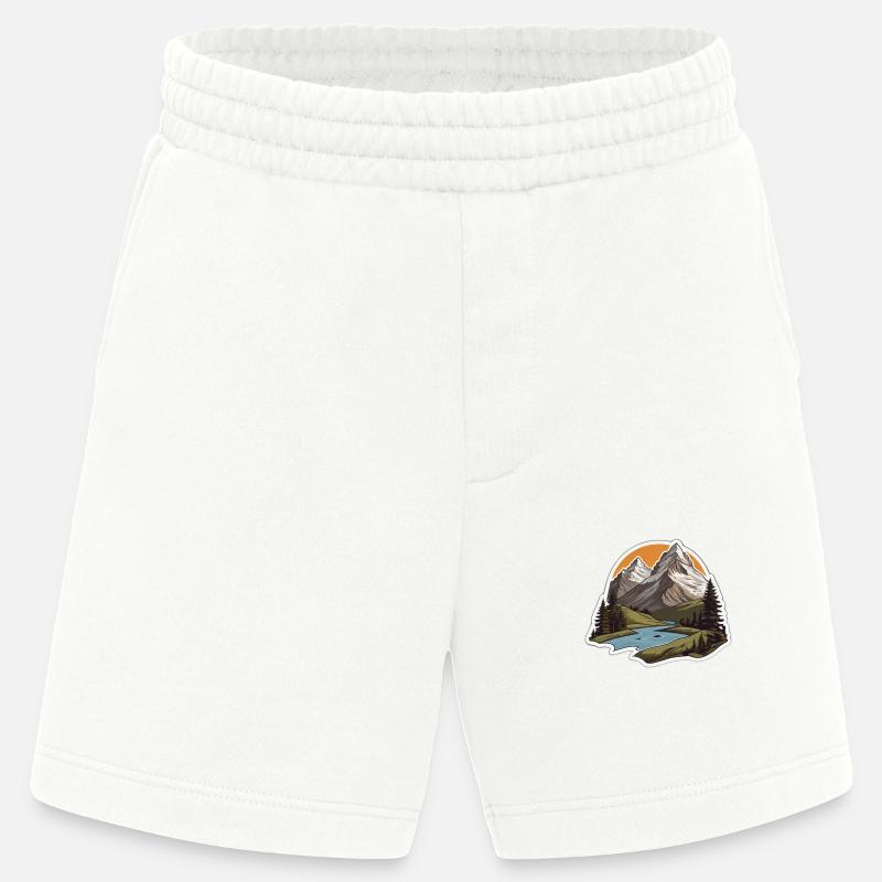 Schweizer Berge - Heavyweight Shorts - made by SPREAD  - OFF WHITE