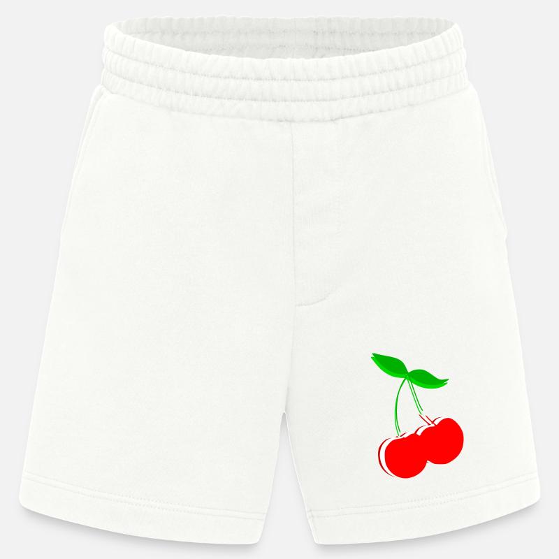 Kirsche Retro Früchte Obst Geschenk Geschenkidee - Heavyweight Shorts - made by SPREAD  - OFF WHITE