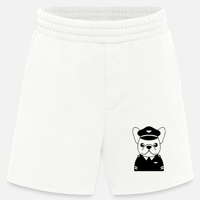Frenchie Pilot Uniform Schwarz - Heavyweight Shorts - made by SPREAD  - OFF WHITE