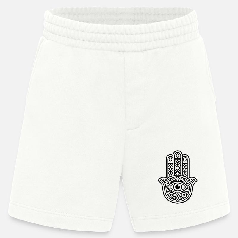 Hamsa-Zeichen - Heavyweight Shorts - made by SPREAD  - OFF WHITE
