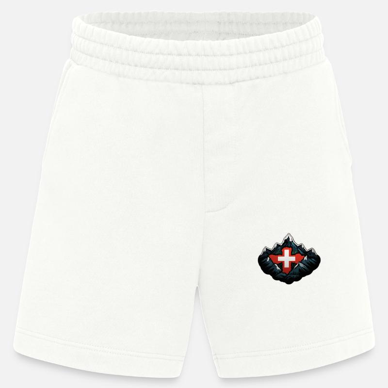 Schweizer Berge - Heavyweight Shorts - made by SPREAD  - OFF WHITE