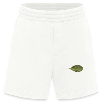 Leaf Structure Olive Green Pattern - Heavyweight Shorts - made by SPREAD  - OFF WHITE - Front