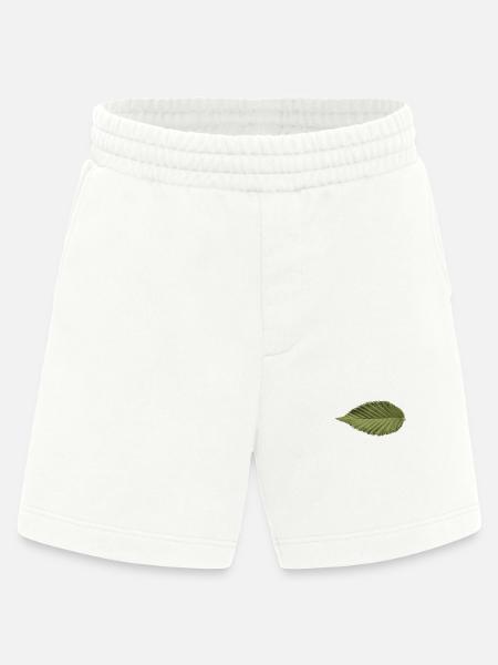 Leaf Structure Olive Green Pattern - Heavyweight Shorts - made by SPREAD - OFF WHITE
