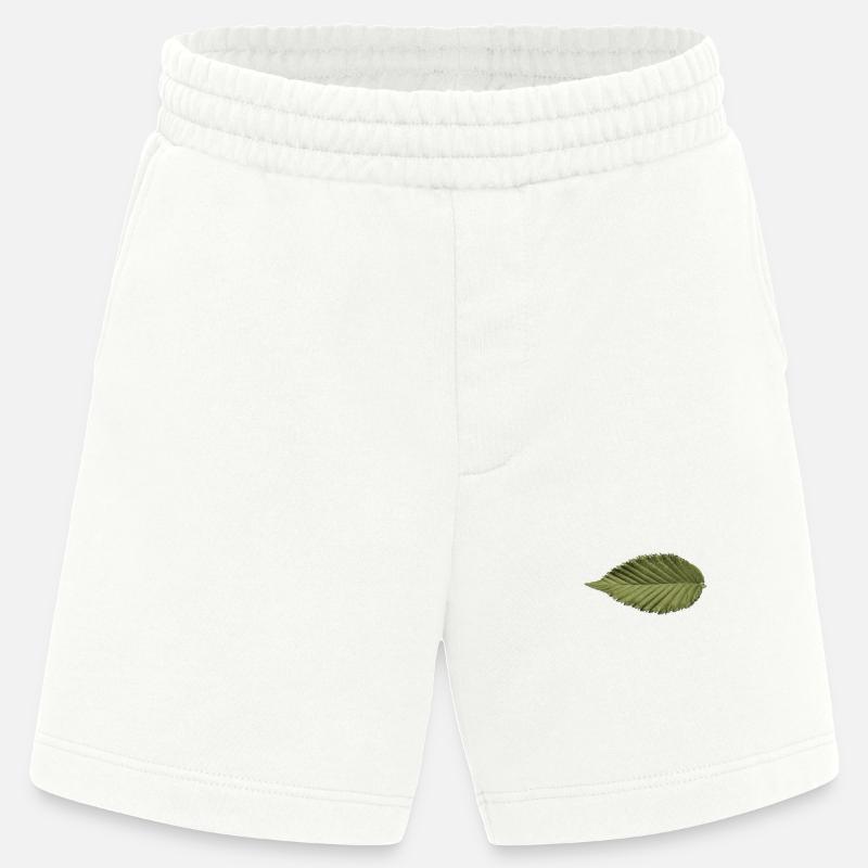 Leaf Structure Olive Green Pattern - Heavyweight Shorts - made by SPREAD  - OFF WHITE