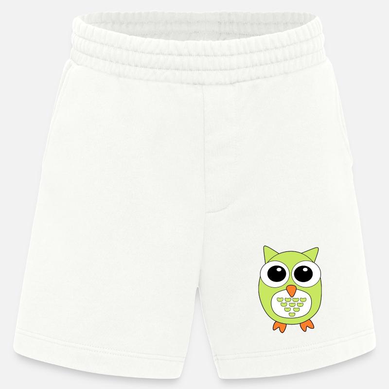 Eule grüne Eule - Heavyweight Shorts - made by SPREAD  - OFF WHITE