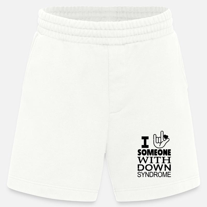 Amoureux du syndrome de Down - Short bio épais fabriqué en UE - OFF WHITE