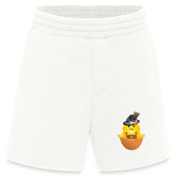 Küken mit Trachtenhut und Lederhose in Eierschale - Heavyweight Shorts - made by SPREAD  - OFF WHITE - Vorne