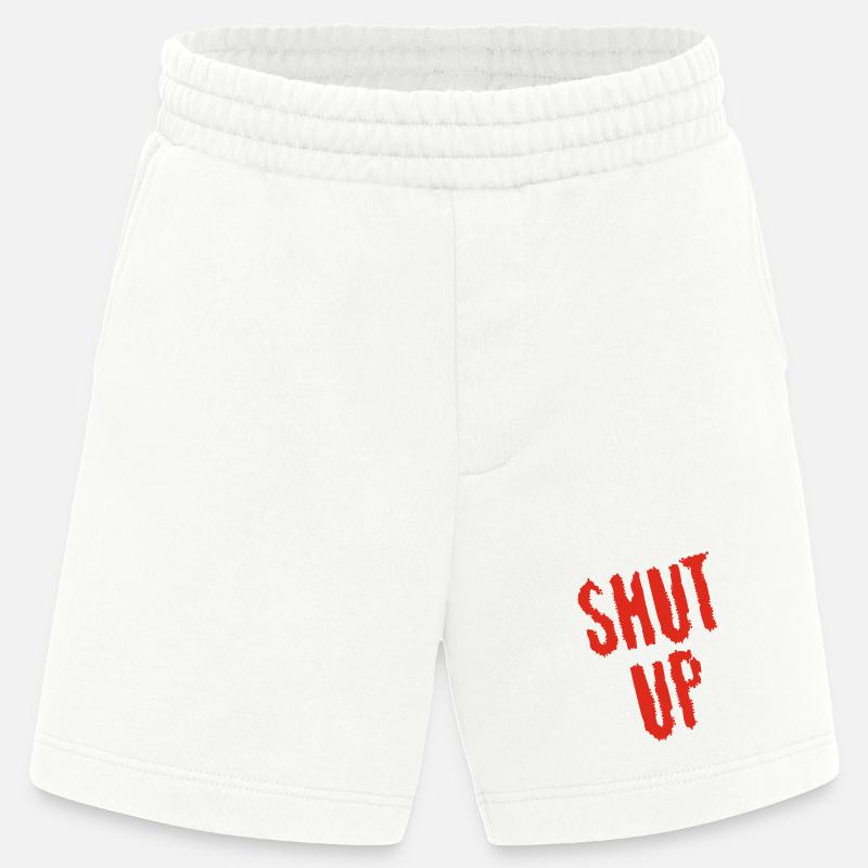 Sei still! (rot) - Heavyweight Shorts - made by SPREAD  - OFF WHITE