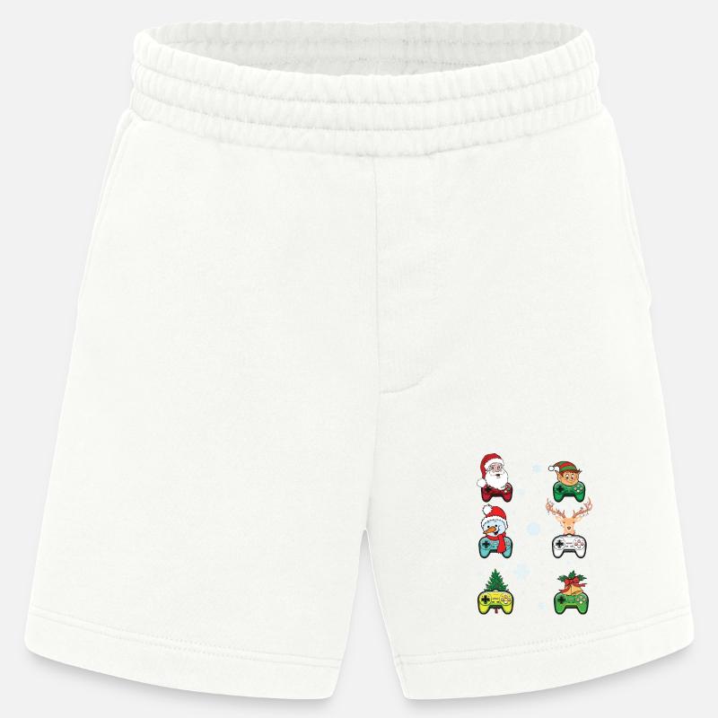 Festive Gaming Characters with Christmas Elements - Heavyweight Shorts - made by SPREAD  - OFF WHITE
