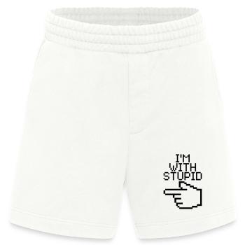 I'm with stupid – Nerd Humor IT Geek Geschenk - Heavyweight Shorts - made by SPREAD  - OFF WHITE - Vorne