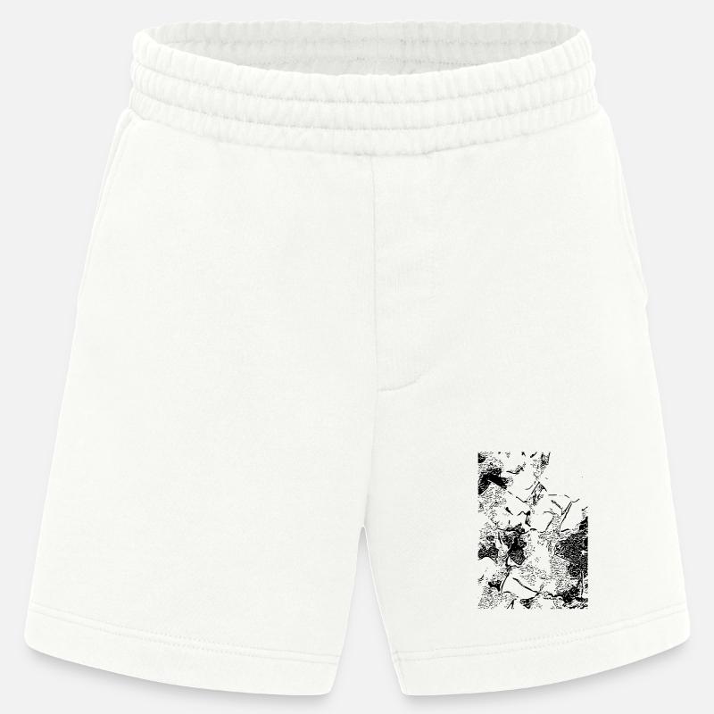 Abstract image / line / black / pattern - Heavyweight Shorts - made by SPREAD - OFF WHITE