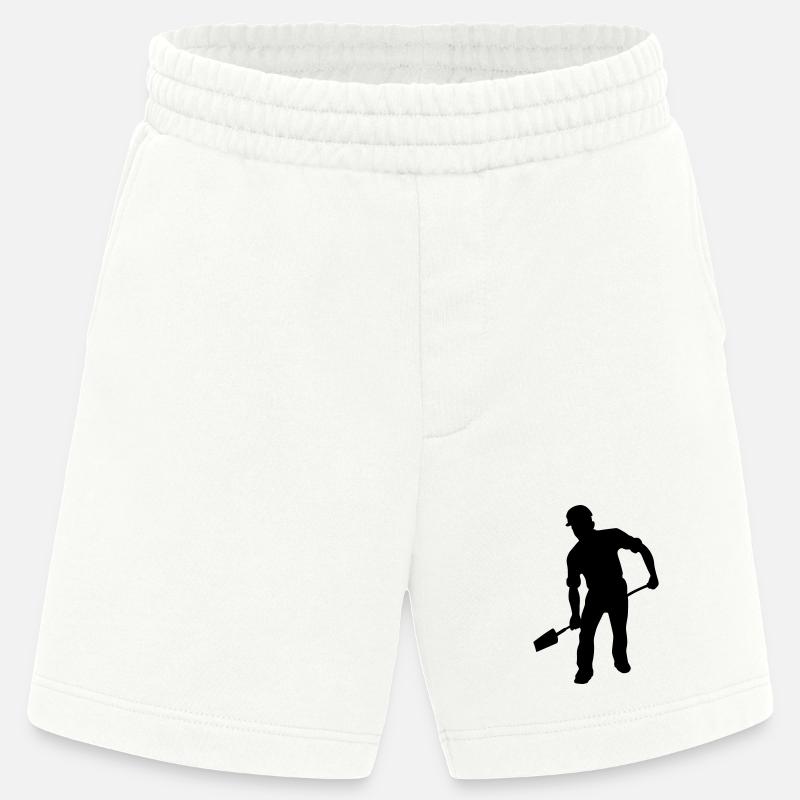Bodenarbeiter mit der Schaufel – harte Arbeit - Heavyweight Shorts - made by SPREAD  - OFF WHITE