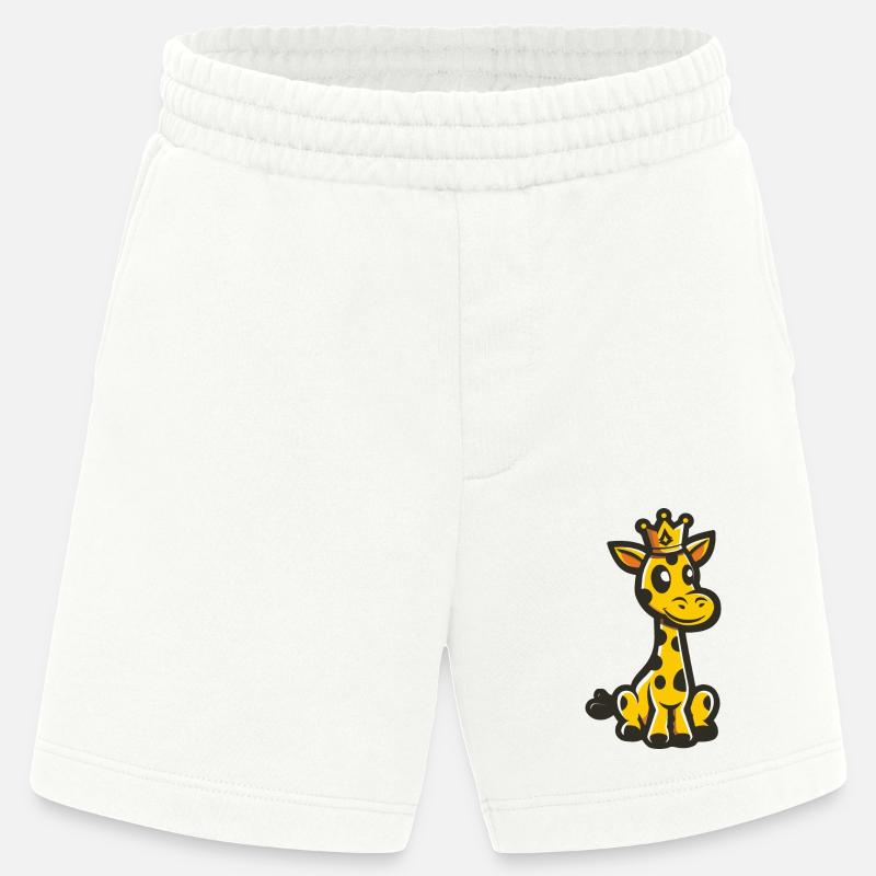 Giraffe Comic Krone - Heavyweight Shorts - made by SPREAD  - OFF WHITE