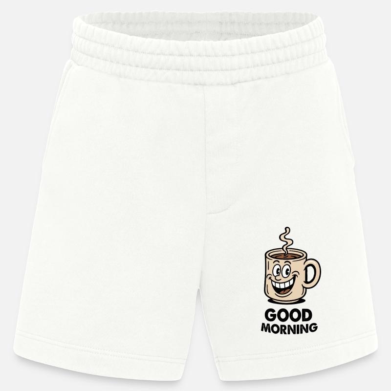 Coffee Cup Comic - Heavyweight Shorts - made by SPREAD  - OFF WHITE