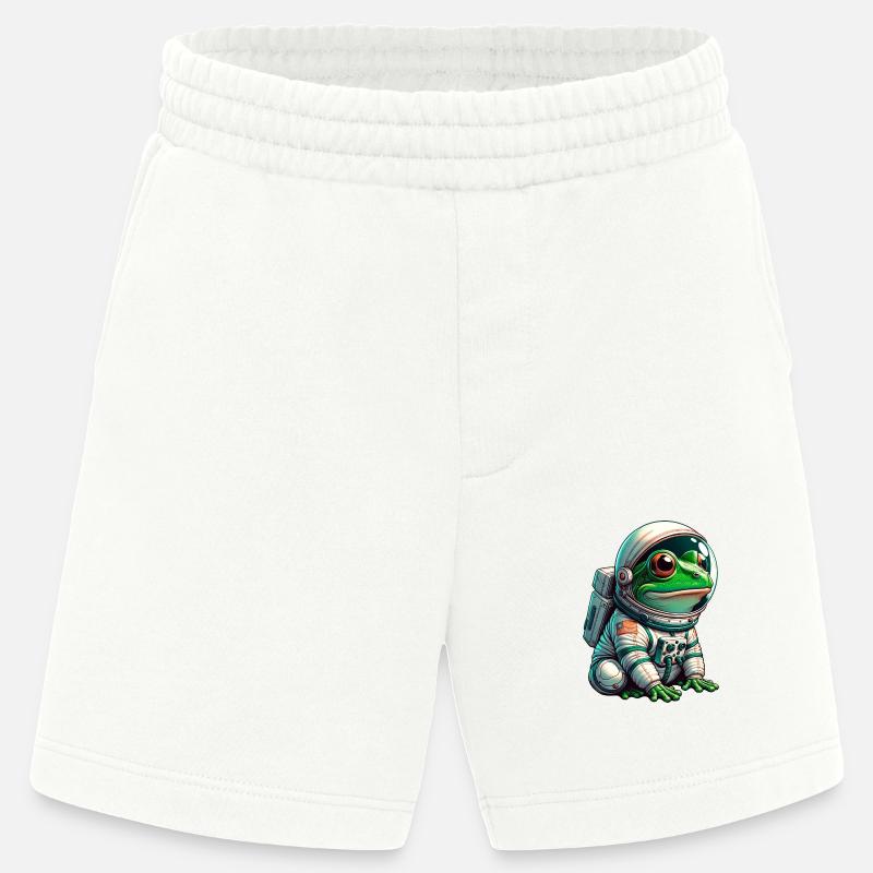 Grenouille astronaute dans l’espace - Short bio épais fabriqué en UE - OFF WHITE