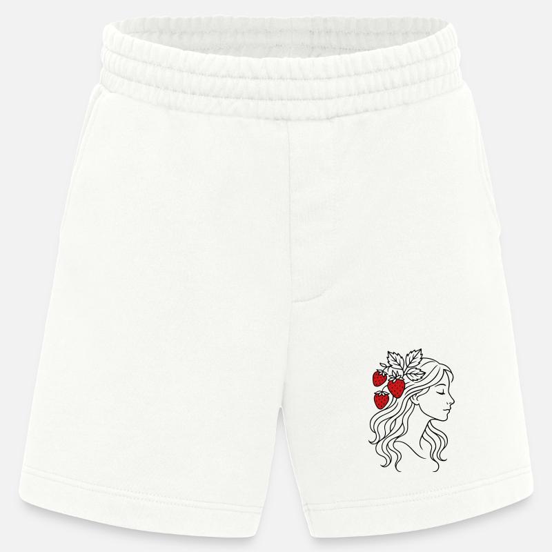 Frau mit Erdbeeren Erdbeermädchen - Heavyweight Shorts - made by SPREAD  - OFF WHITE